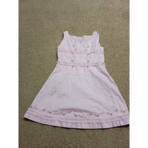 AMERICAN GIRL Petal Pink Embroidery Floral Ruffle Dress Lined Girls Youth Size 6